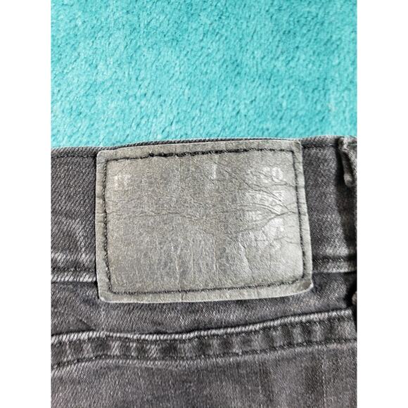 Levis 505 Jeans Size 14 Womens Black Pants Ladies Mid Rise Straight Cropped - Picture 14 of 15